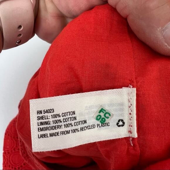 Gap Red Orange Eyelet Back Zip Mini Skirt Women’s Size 6 - Picture 9 of 9